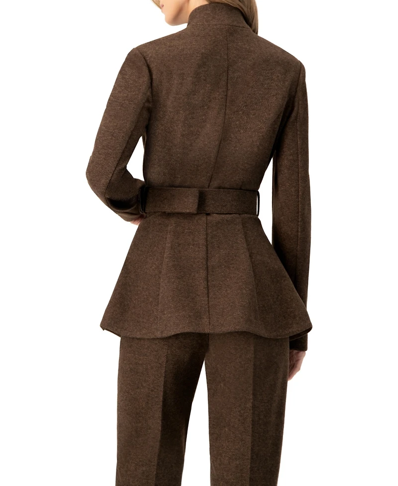 Ivonne Women's Belted High Neck Coat