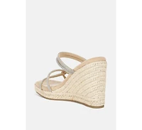 London Rag Womens Enocha Rhinestones Embellished Espadrilles Sandals