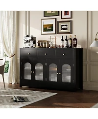 gaomon PlayfulPals 55" Buffet Cabinet with Drawers, Large Sideboard Storage Coffe Bar