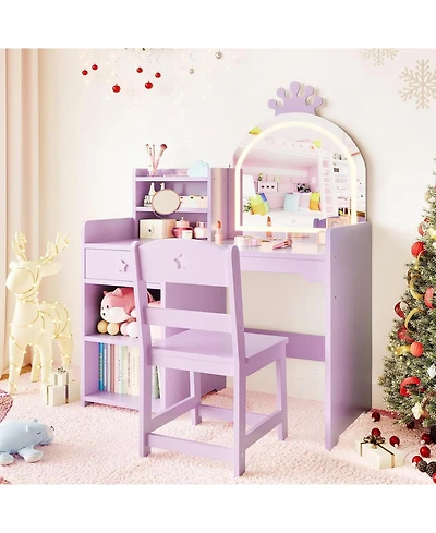 Gaomon Kids Vanity Lighted Mirror for Bedrooms, Apartments, Easy to Assemble