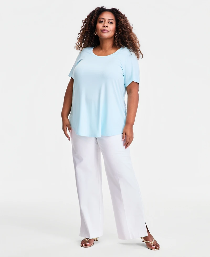 Jm Collection Plus Short-Sleeve Top, Created for Macy's