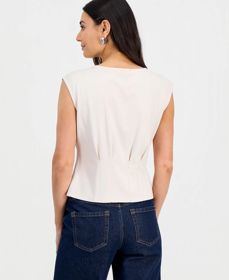 I.n.c. International Concepts Petite Sleeveless Seamed Ponte Top, Macy's Exclusive