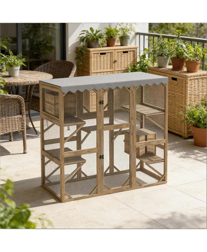 Zeus & Ruta Cat Enclosure Outdoor Cat Enclosure with Multi-Level