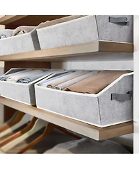 Yigii Large Collapsible Fabric Storage Bins with Handles for Clothes Towels