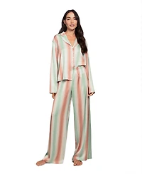 Midnight Bakery Women's Collared Sleep Top & Pants, 2-Piece Set