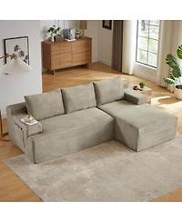 Streamdale Furniture L-Shaped Cloud Sectional Sofa, Camel