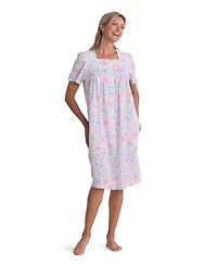 Miss Elaine Women's Multi Lily Floral Printed Short Grip Robe