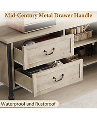 gaomon Tv Stand for up to 70 Inch Tv Mid Century Entertainment Center with 4 Drawers and Open Shelves, Media Console Table Tv Console Table