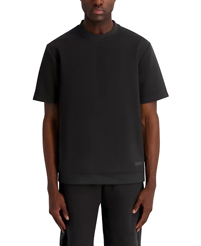 Karl Lagerfeld Paris Men's Oversized Crewneck Ponte T-Shirt