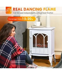 Homcom Electric Fireplace Stove, Freestanding Fireplace Heater, 750W/1500W