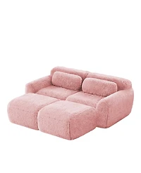 Streamdale Furniture Plush Boneless Sofa with Ottoman, No Assembly Required, Anti-Slip Bottom