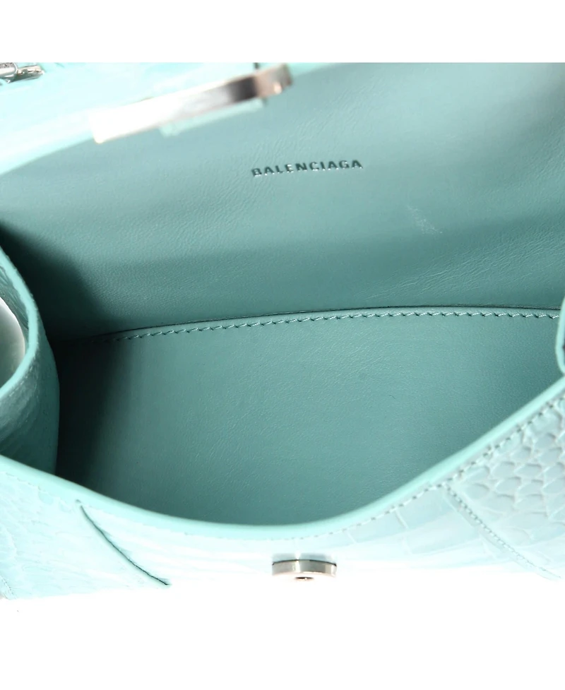 Pre-Owned Balenciaga Xs Hourglass Top Handle Bag Embossed Leather