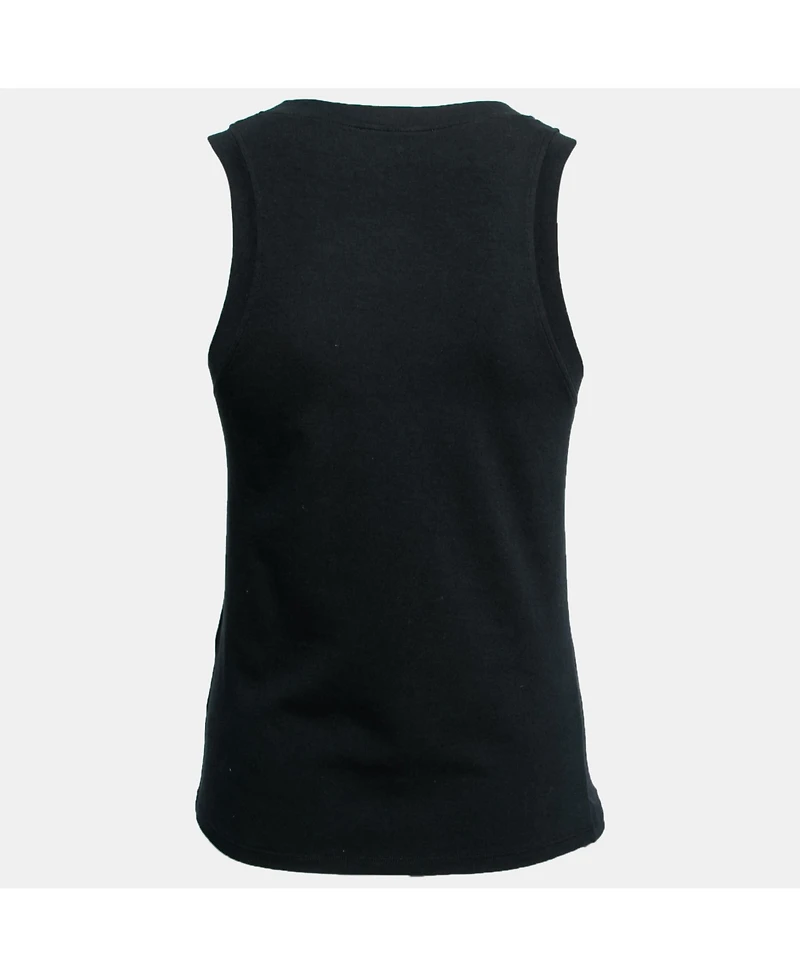 Pre-Owned Roberto Cavalli Women's Black Stretch Cotton Printed Tank Top