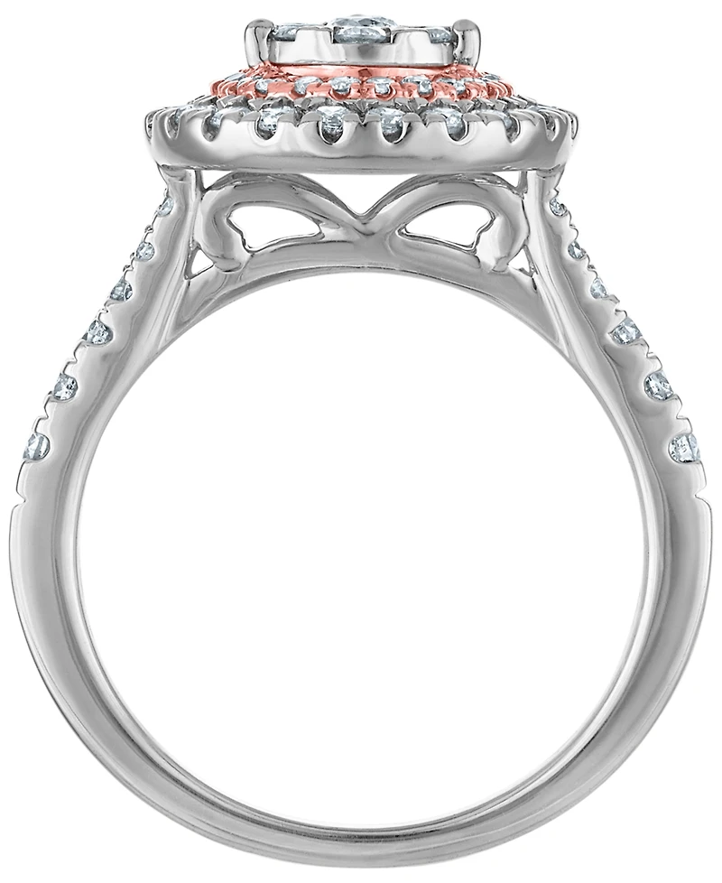 Macy's Diamond (1 ct. t.w.) Bridal Ring in 14k Two-Tone Gold