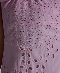 Bcbg Women's Sweetheart Neck Keyhole Eyelet Maxi Dress