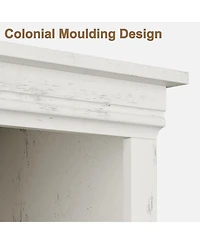 gaomon Farmhouse Bookcase with Doors, 5-Tier 70" Tall Bookshelf with Storage Cabinet for Living Room, White