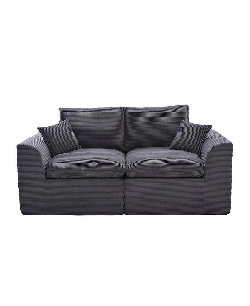 Streamdale Furniture Modular Sectional Sofa Cloud Couch, Comfy Modern 2-Seater with Removable Cushion Covers