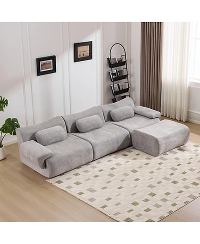 Streamdale Furniture Modular Combination Armchair, Extra-Large Chenille Deep-Seat (3+1-Seater)