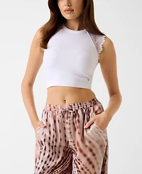 Guess Juniors' Millie Seamless Lace Sweater Crewneck Top