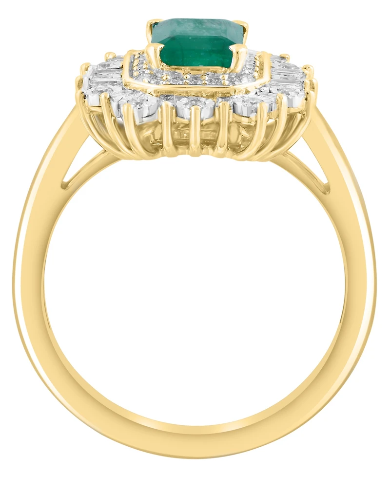 Effy Collection Emerald (7/8 ct. t.w.) & Diamond (1/2 Ring 14k White Gold (Also Available Yellow Gold)