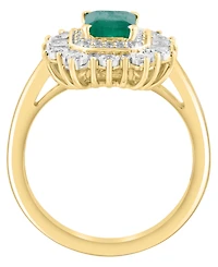 Effy Collection Emerald (7/8 ct. t.w.) & Diamond (1/2 Ring 14k White Gold (Also Available Yellow Gold)