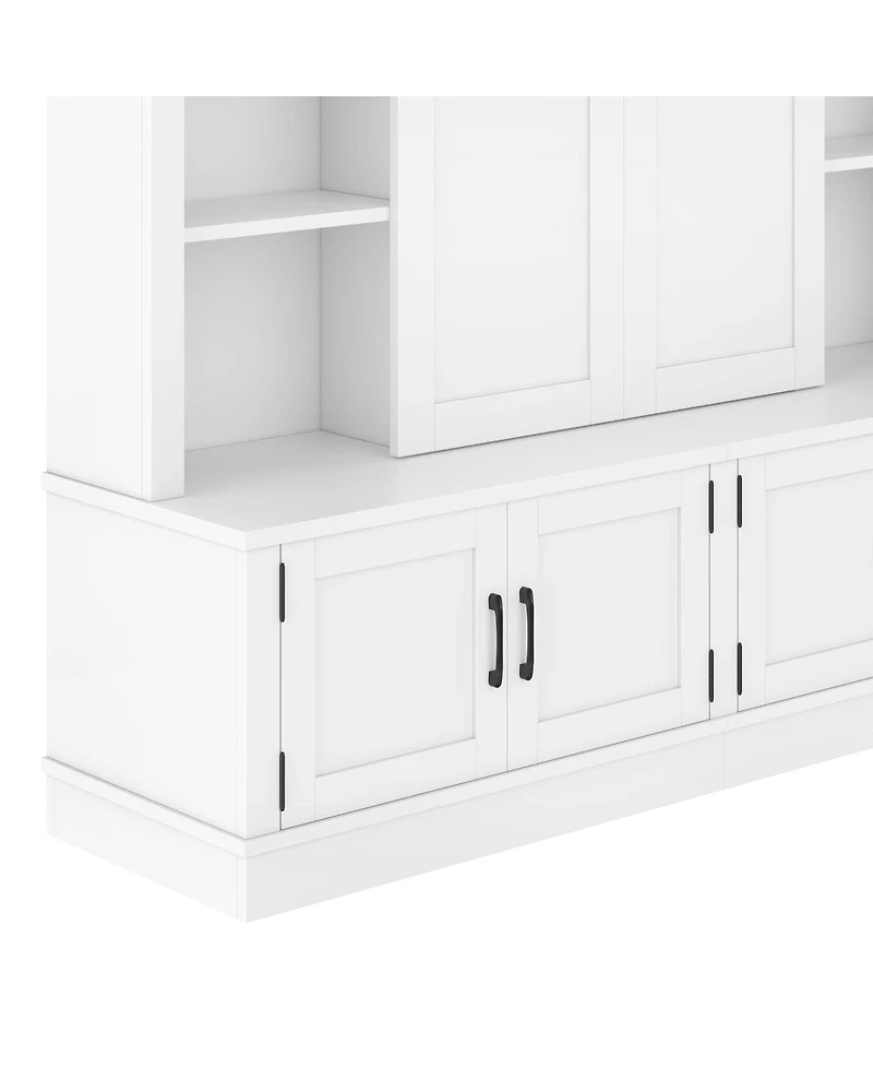 Streamdale Furniture Multifunctional entryway cabinet with sliding rails and tree design