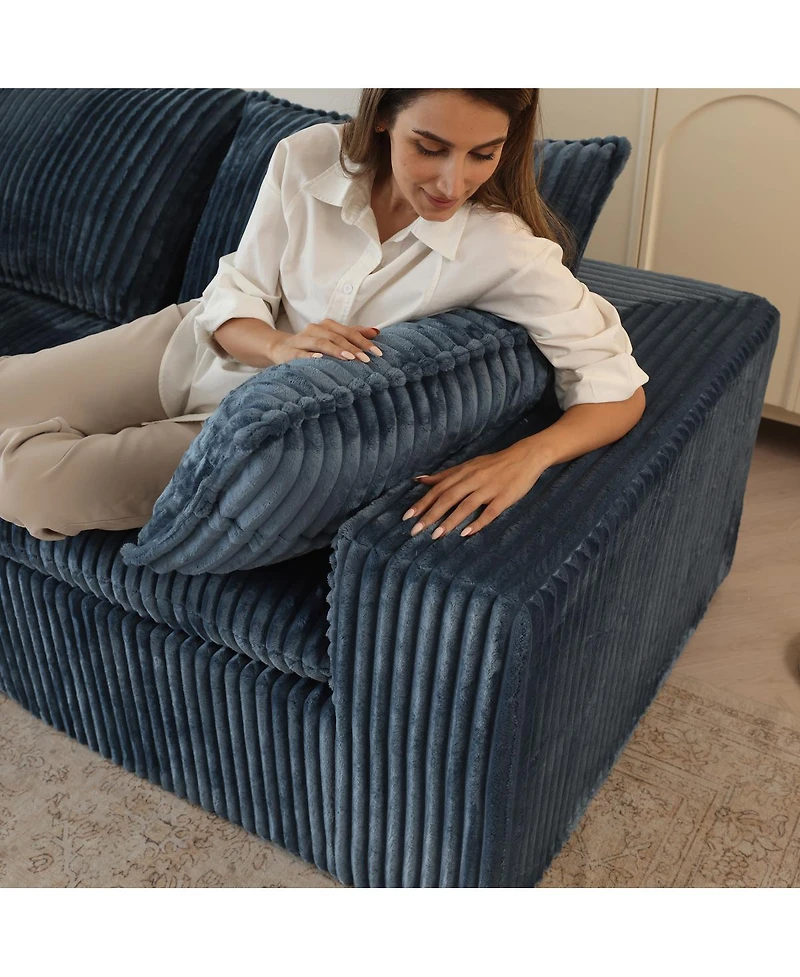 Streamdale Furniture Corduroy Cloud Sofa with Removable Cushion, No Assembly