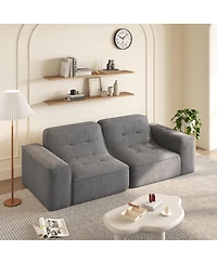 Streamdale Furniture 83.6" Modular 3-Seater Sofa with Tufted Design & Sparkling Chenille
