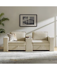 Hulala Home Buelow 88” Modern Storage Sofa With Charging Station And Middle Compartment