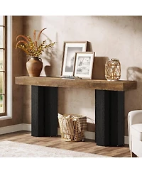 Tribesigns 63-Inch Console Table for Entryway, Farmhouse Entryway Table with Sturdy Legs, Narrow Long Sofa Console Behind Couch