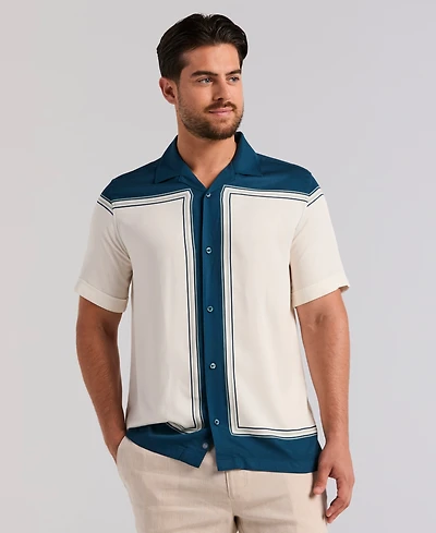 Cubavera Men's Colorblock Short-Sleeve Button-Down Shirt