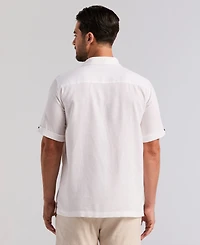 Cubavera Men's Border Palm Embroidered Short-Sleeve Button-Down Shirt