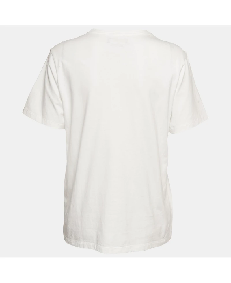 Pre-Owned Isabel Marant Women's White Printed Jersey Crewneck T-Shirt