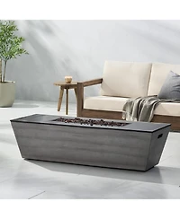 Fire Pits & Outdoor Heaters 56 Inch Rectangle MgO Fire Pit 50000 Btu Propane with Sleek Ceramic Top for Outdoor Patio Backyard