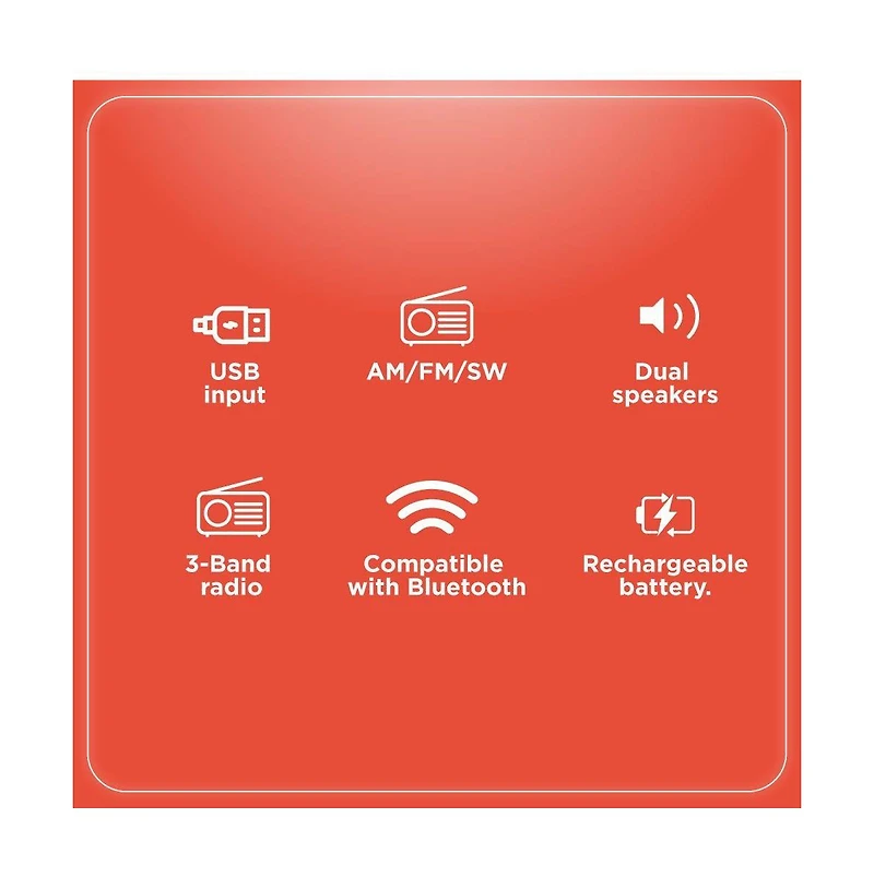 RadioShack Retro Am/Fm/Sw Vintage and Classic Radio Antique Style, Bluetooth, Usb/microSD, Rechargeable Battery – 4001800