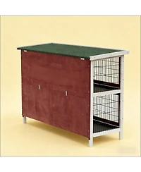 Aostirmotor Elevated Outdoor Cat Hutch - Raised, Dry & Secure Wooden Shelter