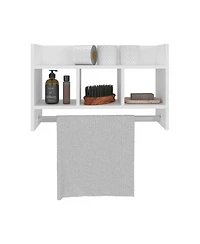 Depot E-shop Dell Wall Shelf with Towel Bar, 2 Shelves
