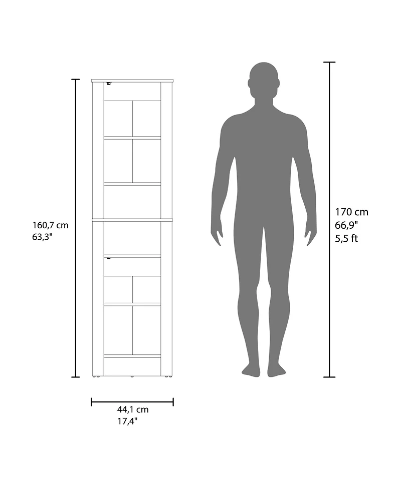 Depot E-shop Navassa Bathroom Cabinet, 2 Doors, 6 Shelves, Black Wengue