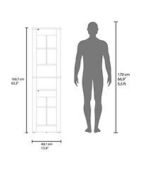 Depot E-shop Navassa Bathroom Cabinet, 2 Doors, 6 Shelves, Black Wengue