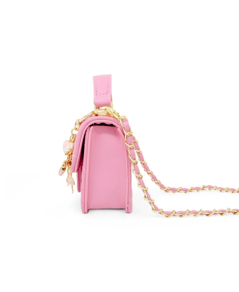 Zomi Gems Girls Tiny Quilted Ballet Charm Handbag, Pink