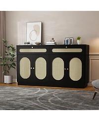 Gaomon Buffet Cabinet with Storage, 4-Door 2-Drawer Sideboard, Dining Room Sideboard