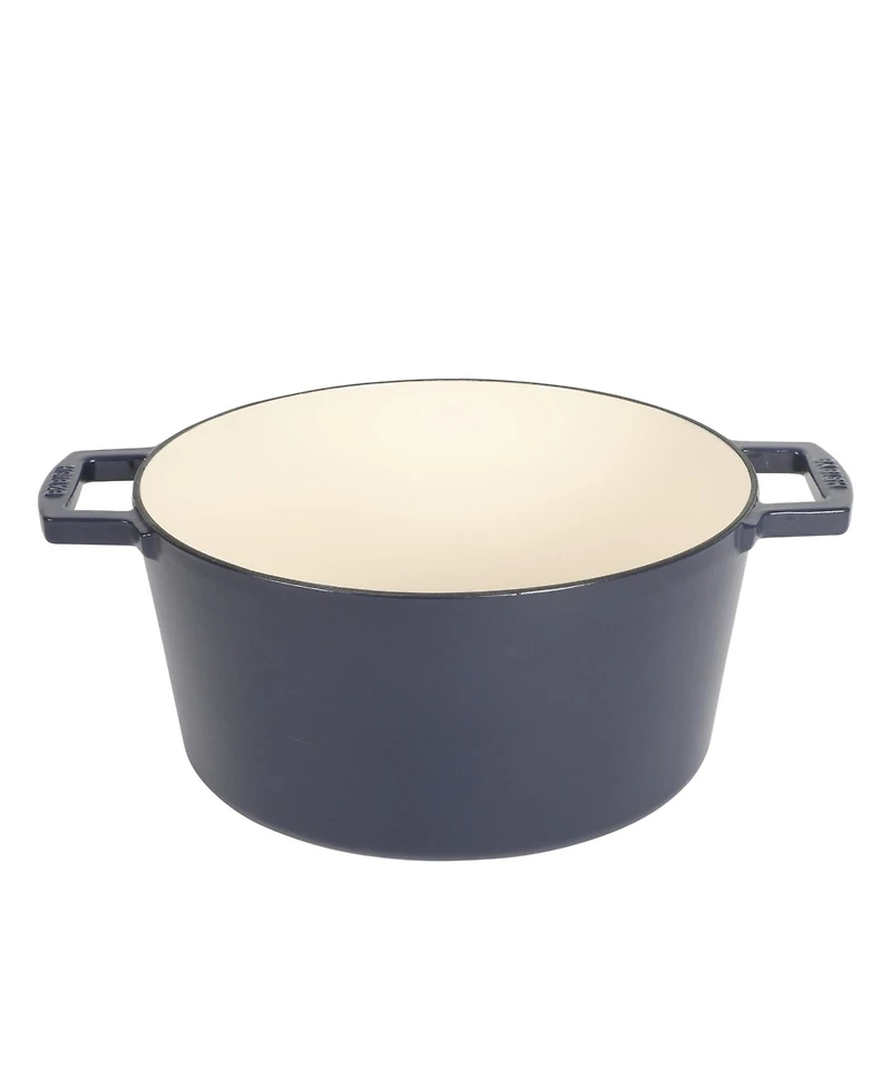 Babish 6 Qt Round Matte Enamel Cast Iron Dutch Oven Pot With Lid - Blue