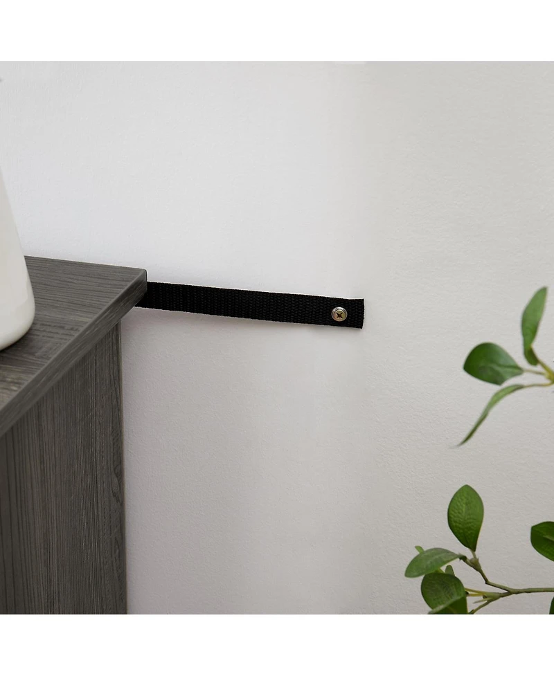 Streamdale Furniture Mantel Stone Tv Media Stand with Faux Stacked Stone Surround, Gray, 58.31"W