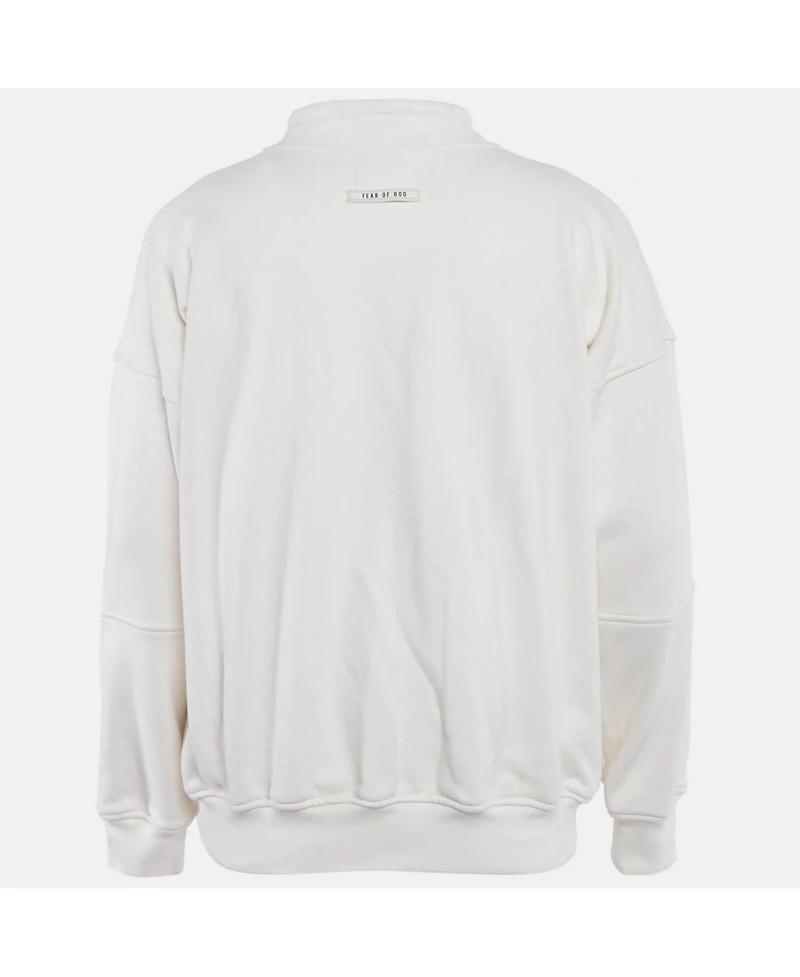 Pre-Owned Fear Of God Men's Sixth Collection Beige Cotton Mock Neck Sweatshirt