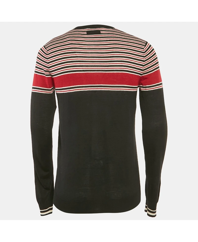 Pre-Owned Dolce & Gabbana Men's Black Striped Cashmere Cardigan