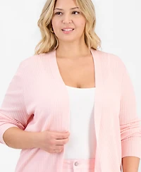 Jones New York Plus Sutton Open-Front Cardigan