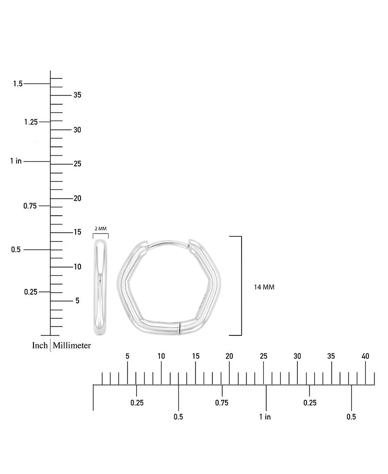 Roxy Waterproof Yellow 14mm Tube Octagon Huggie Earrings