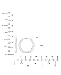 Roxy Waterproof Yellow 14mm Tube Octagon Huggie Earrings