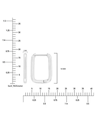 Roxy Waterproof Platinum 18mm Tube Rectangle Huggie Earrings