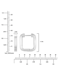 Roxy Waterproof Platinum 17mm Rounded Square Huggie Earrings